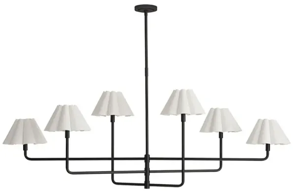 Polly 6-Light Scallop Shade Chandelier - Regina Andrew - Black