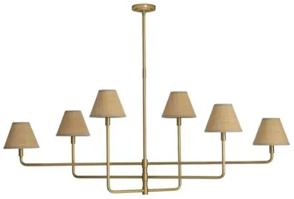 Polly 6-Light Rattan Shade Chandelier - Regina Andrew - Brown