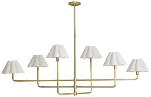 Polly 6-Light Scallop Shade Chandelier - Regina Andrew - White