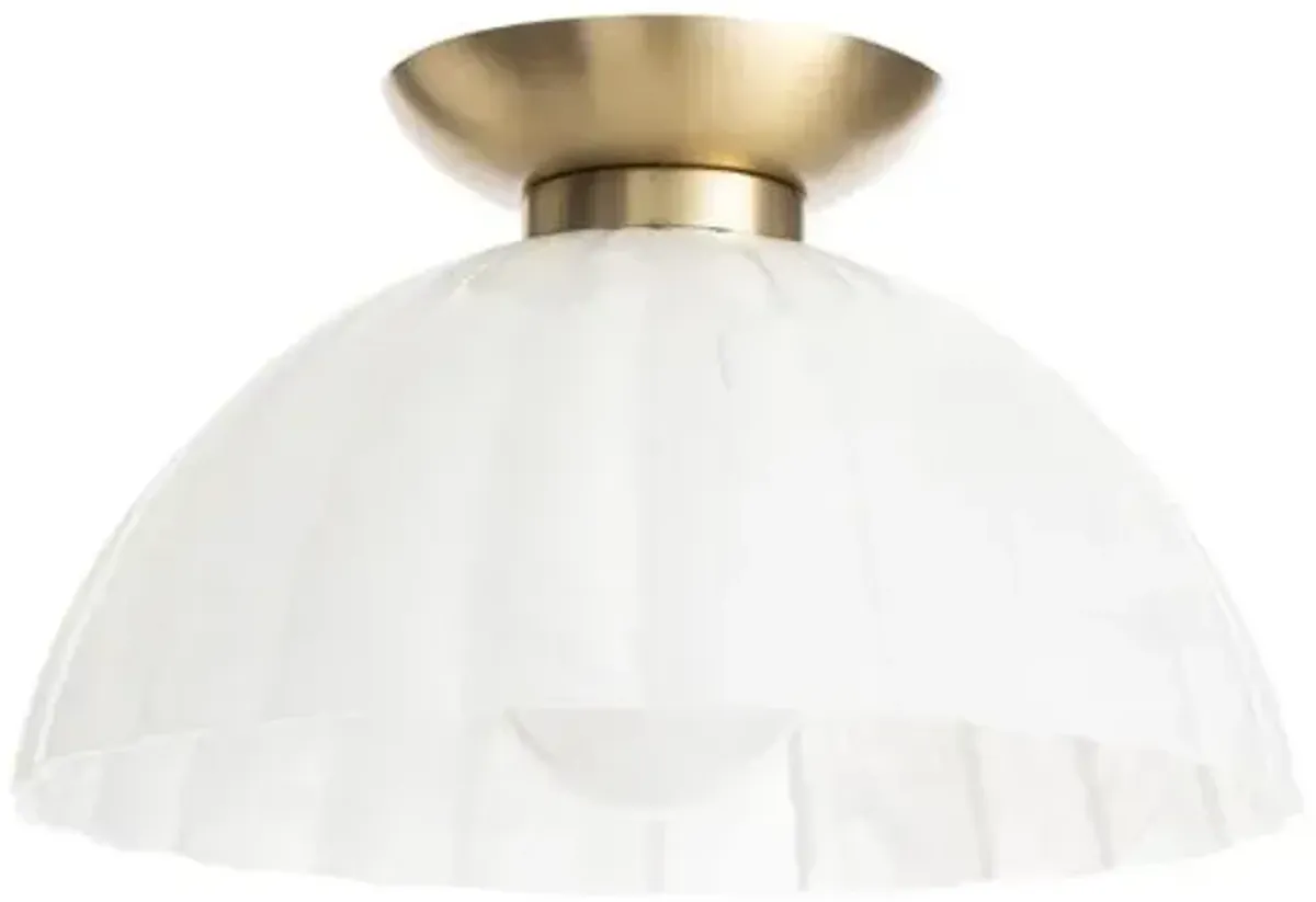 Dariel Glass Flush Mount - White - Regina Andrew
