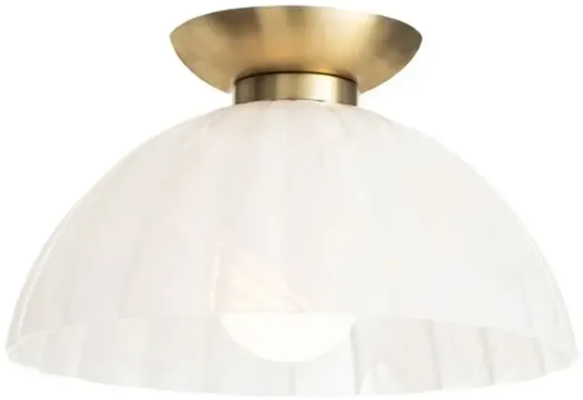 Dariel Glass Flush Mount - White - Regina Andrew