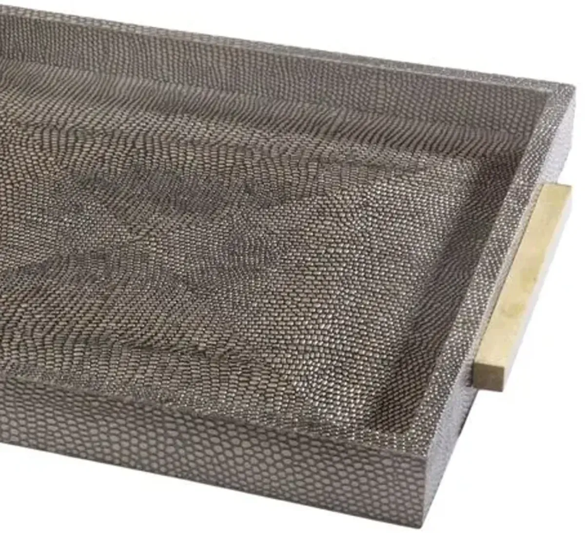 Square Shagreen Boutique Tray - Vintage Brown Snake - Regina Andrew