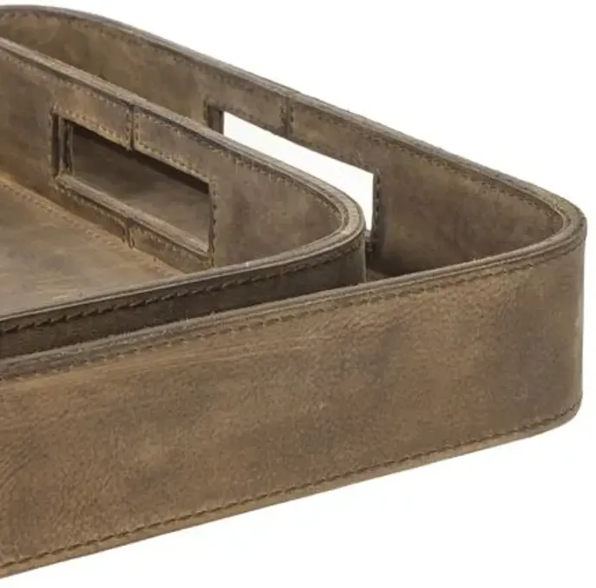 Derby Rectangle Leather Tray Set - Regina Andrew - Brown