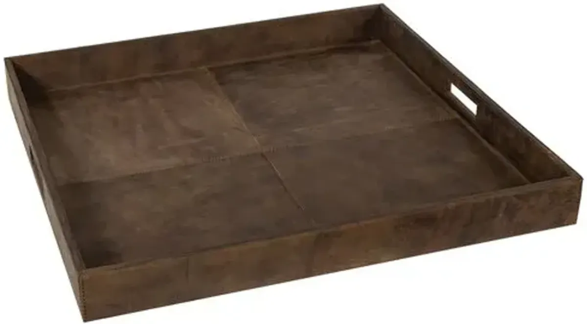 Derby Square Tray - Leather - Regina Andrew - Brown