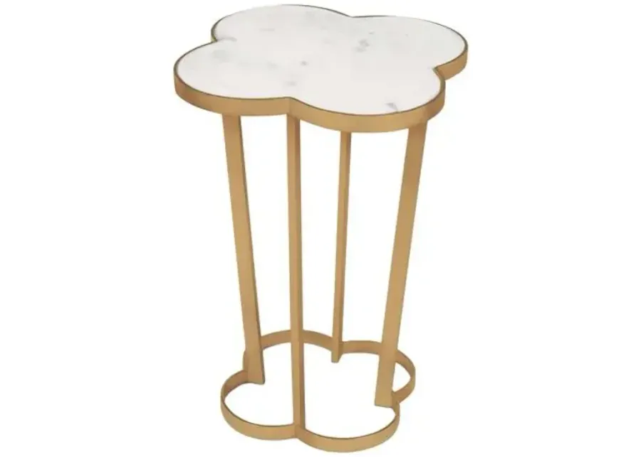 Clover Marble Top Side Table - Regina Andrew - Gold