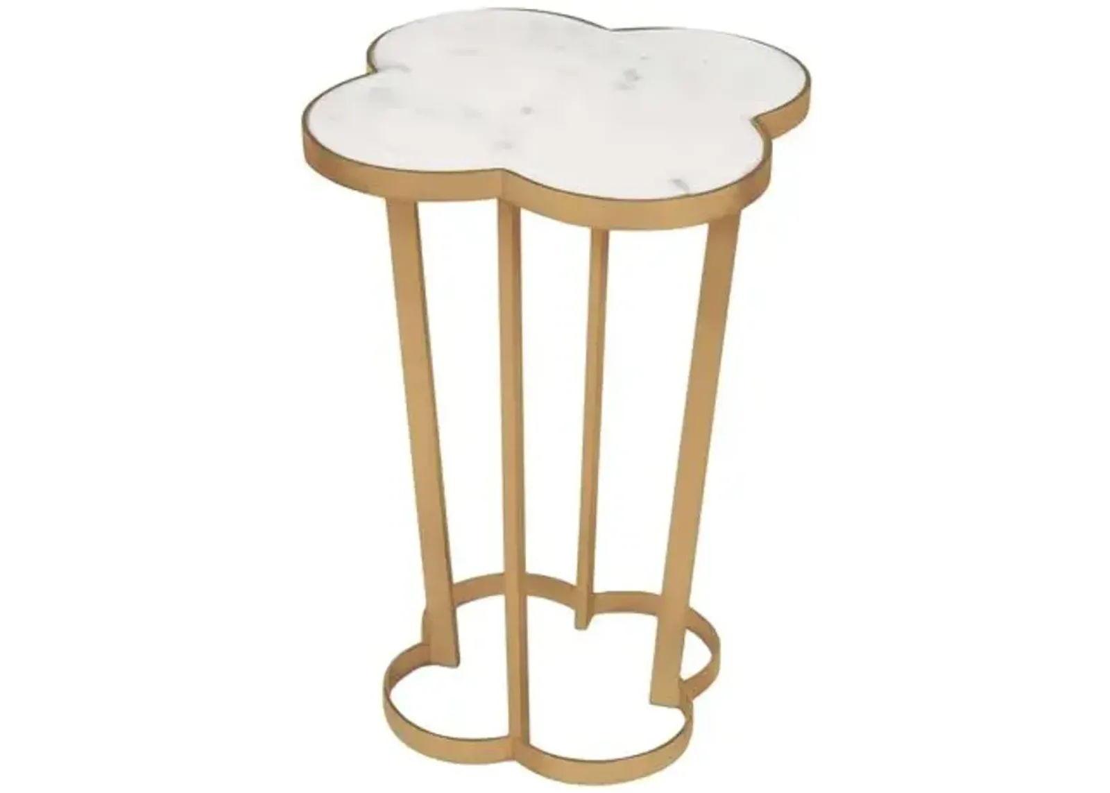 Clover Marble Top Side Table - Regina Andrew - Gold