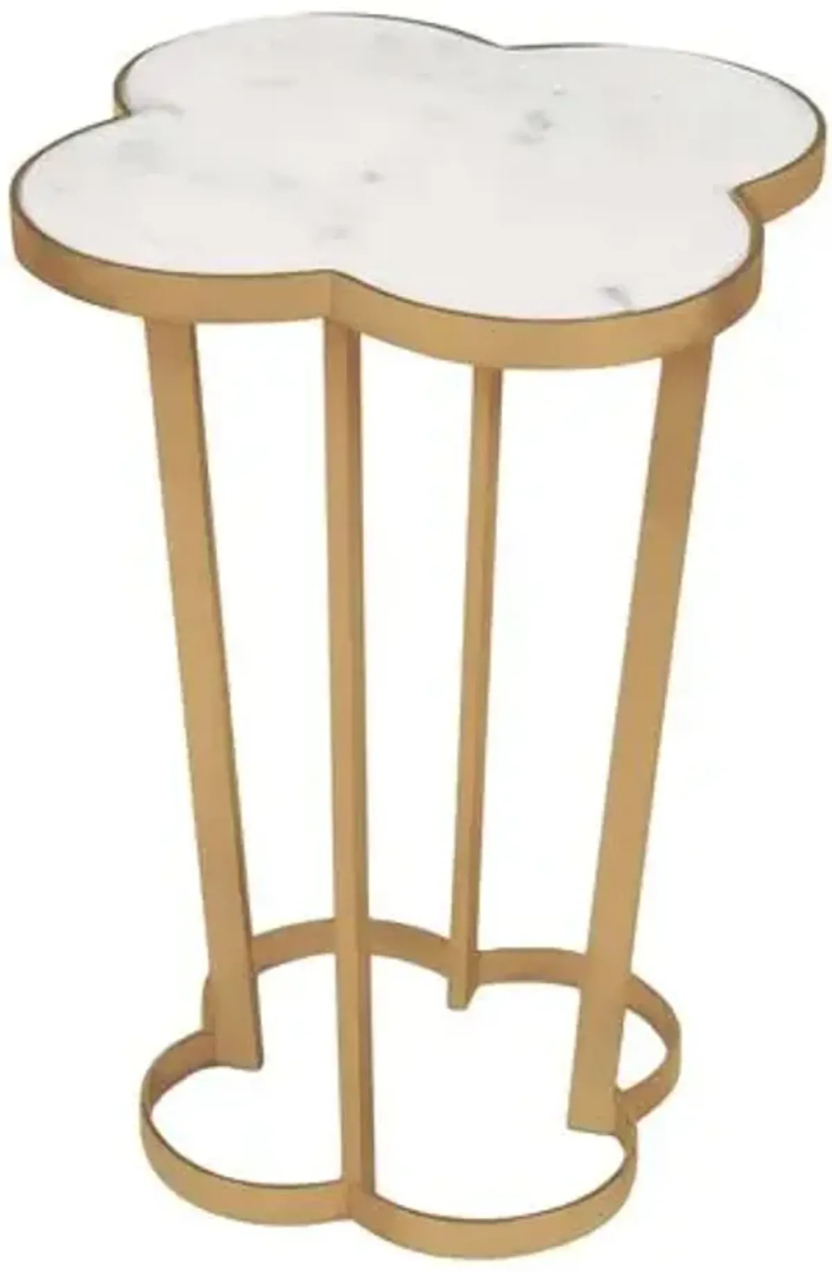 Clover Marble Top Side Table - Regina Andrew - Gold