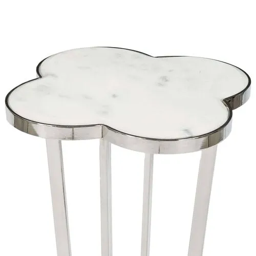 Clover Marble Top Side Table - Regina Andrew - Silver