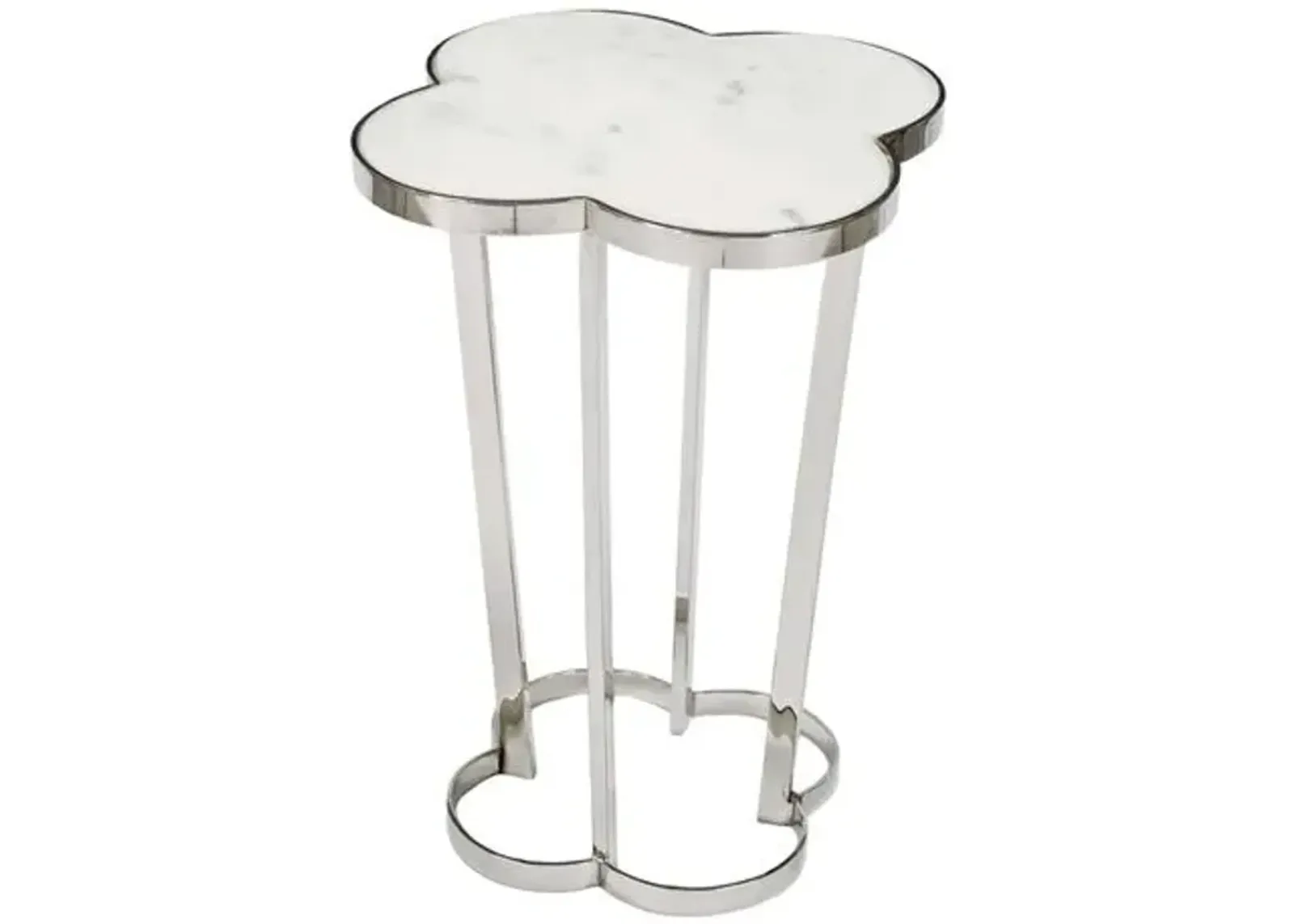 Clover Marble Top Side Table - Regina Andrew - Silver