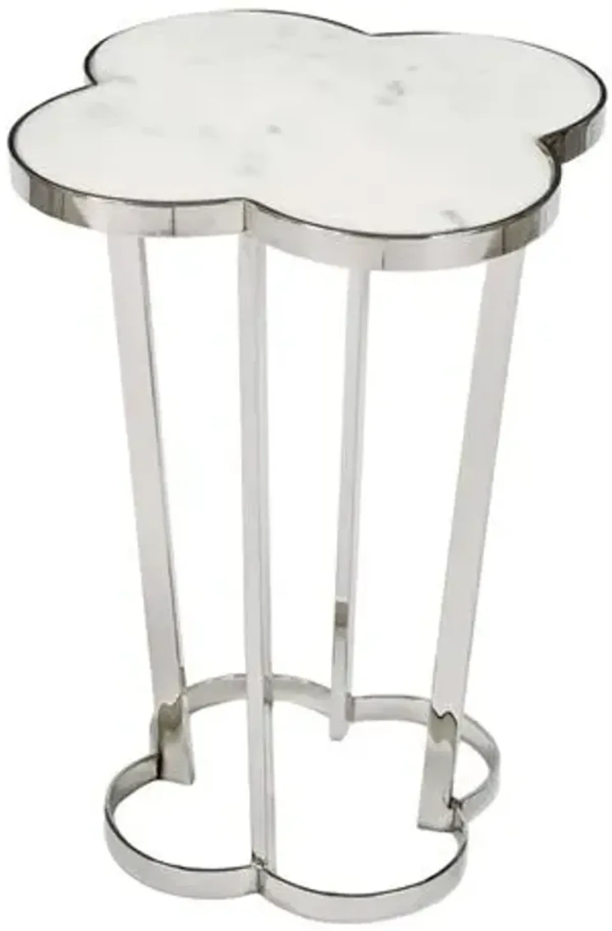 Clover Marble Top Side Table - Regina Andrew - Silver