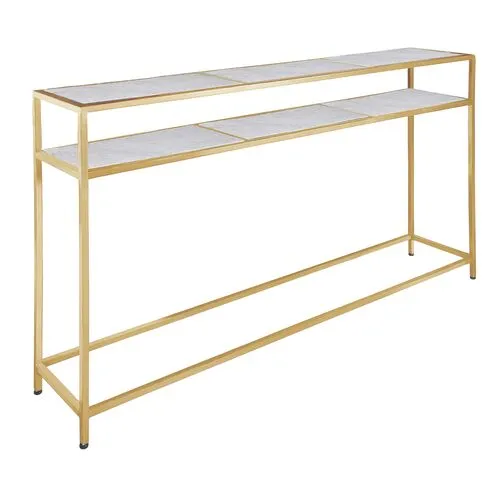 Echelon Marble Top Console Table - Regina Andrew - Gold