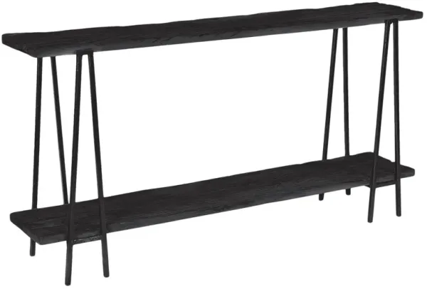Ash Reclaimed Wood Console Table, Black