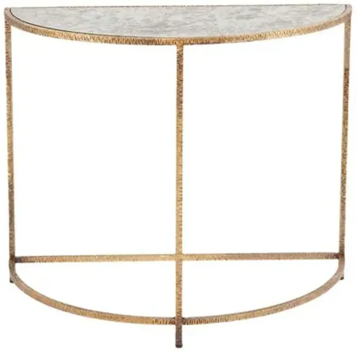 Anastasia Demilune Console Table - Gold/Antiqued Mirror Glass - Regina Andrew