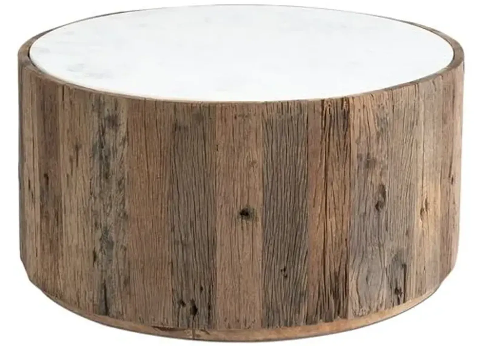 Eli Marble Top & Reclaimed Wood Coffee Table - Regina Andrew - Brown