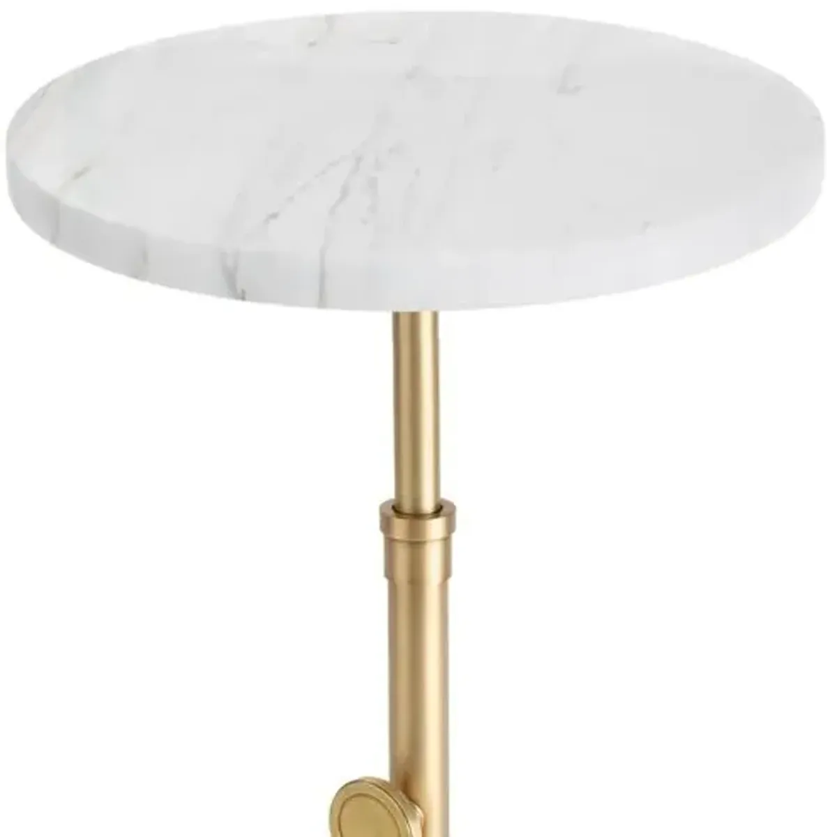 Myles Marble Top Accent Table - Regina Andrew - Gold - 22.25Hx13Wx13D in