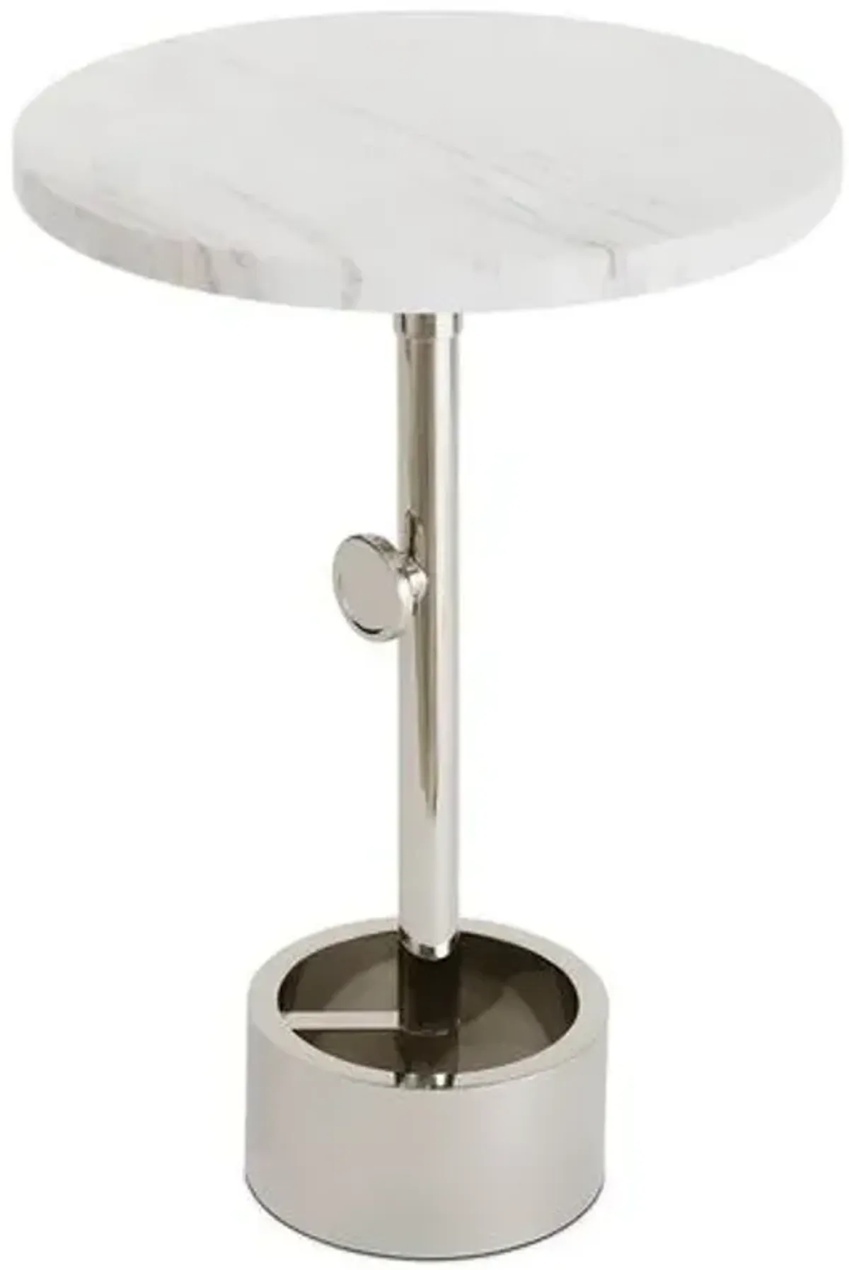 Myles Marble Top Accent Table - Regina Andrew - Silver - 22.25Hx13Wx13D in