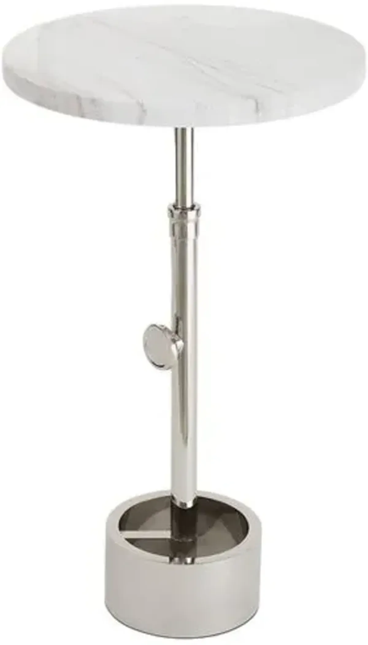 Myles Marble Top Accent Table - Regina Andrew - Silver - 22.25Hx13Wx13D in