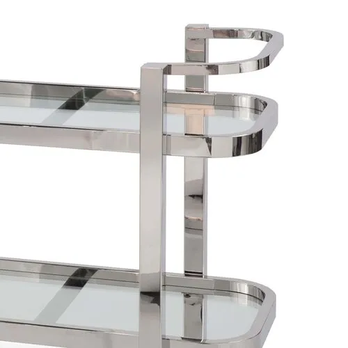 Carter Bar Cart - Polished Stainless Steel - Regina Andrew - Silver