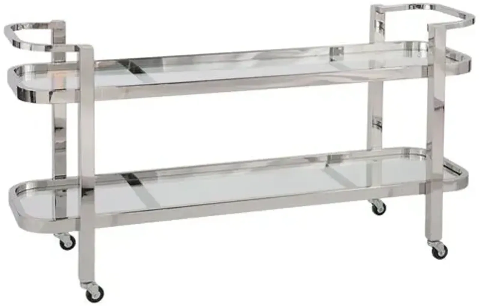 Carter Bar Cart - Polished Stainless Steel - Regina Andrew - Silver