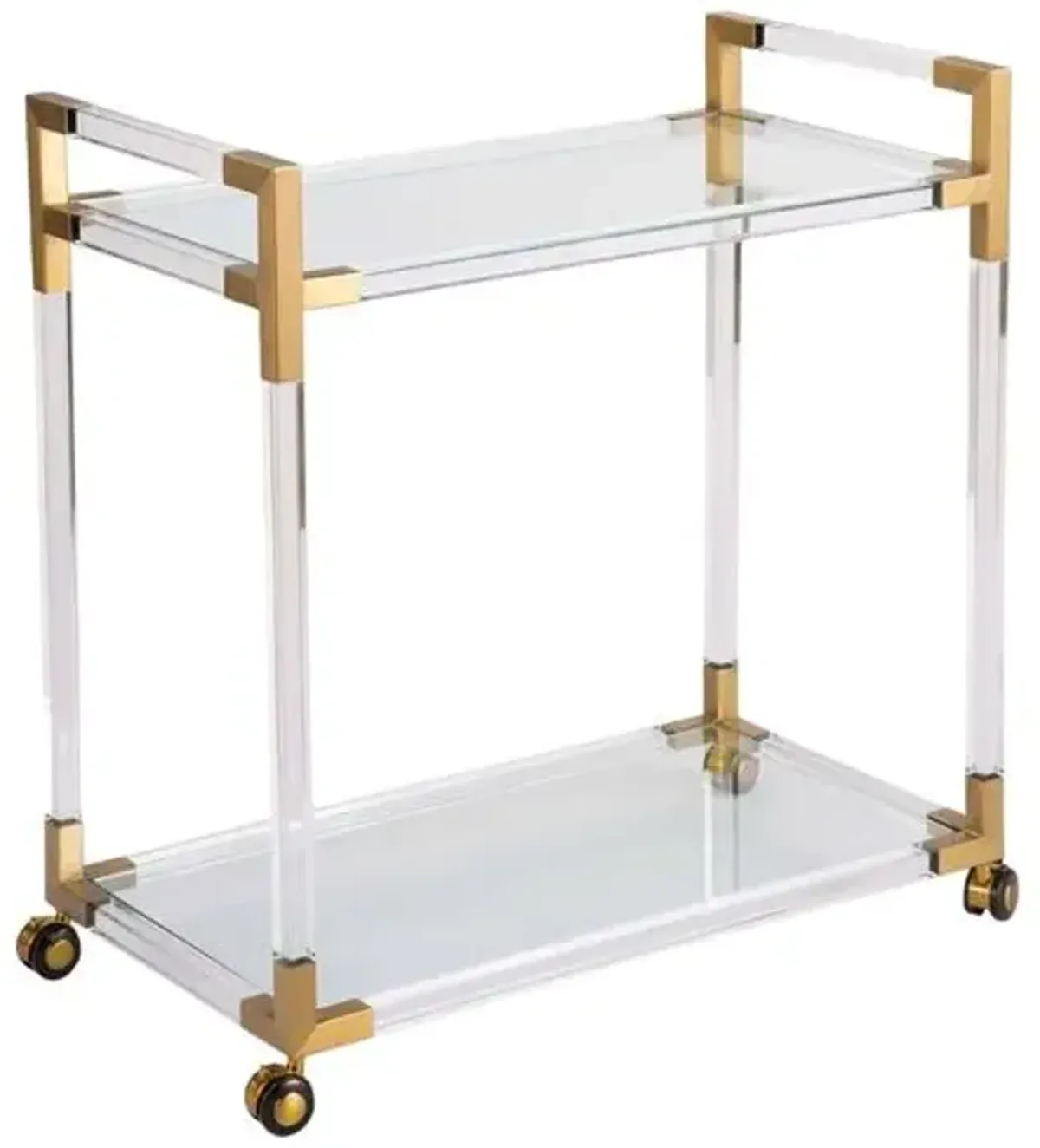 Americano Bar Cart - Natural Brass - Regina Andrew - Clear