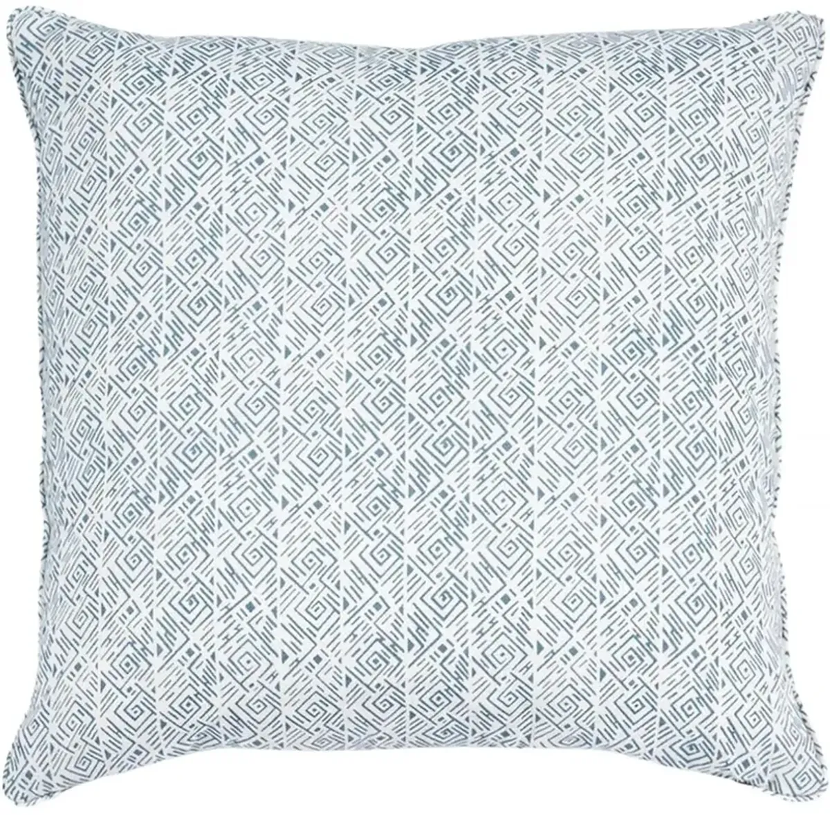 Laberinto Linen Pillow, Indigo/White