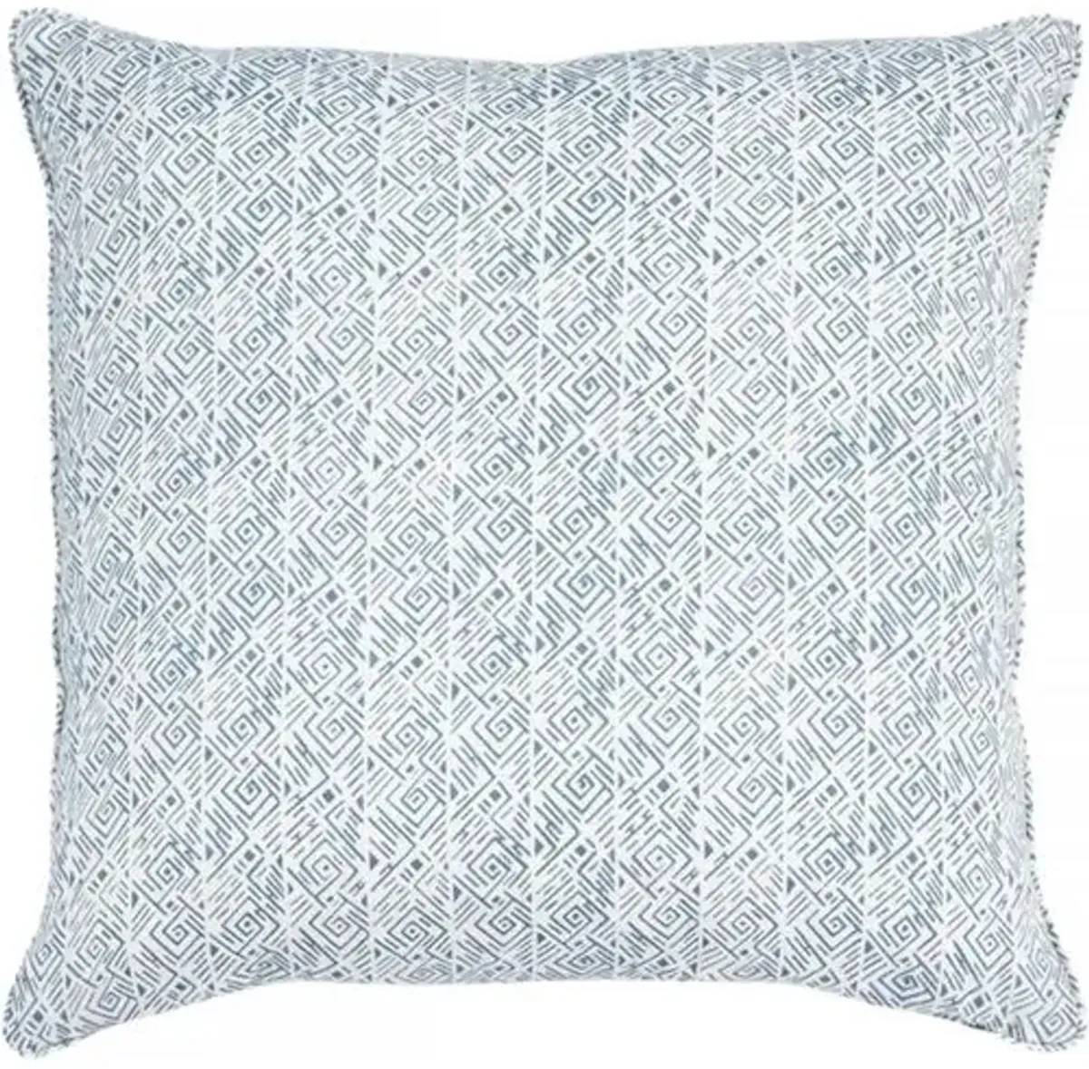 Laberinto Linen Pillow - Indigo/White