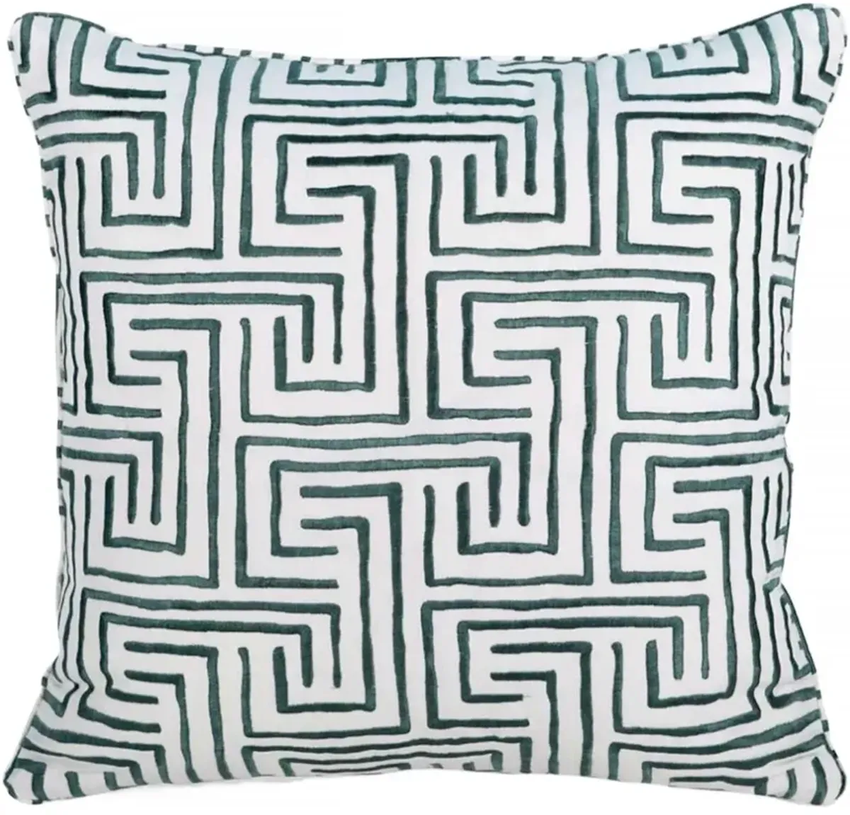 Avni Maze Pillow, Teal/White
