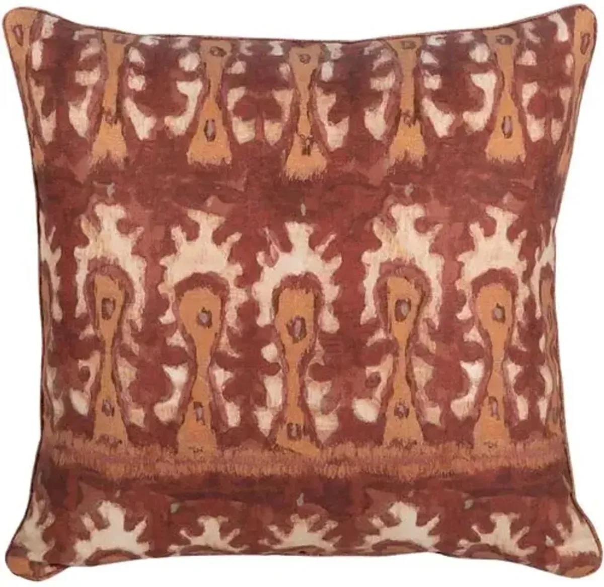 Batik Linen Pillow - Red Clay