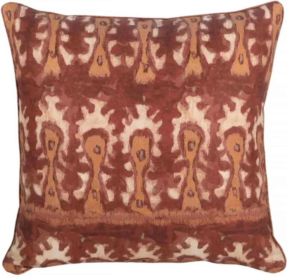 Batik Linen Pillow, Red Clay