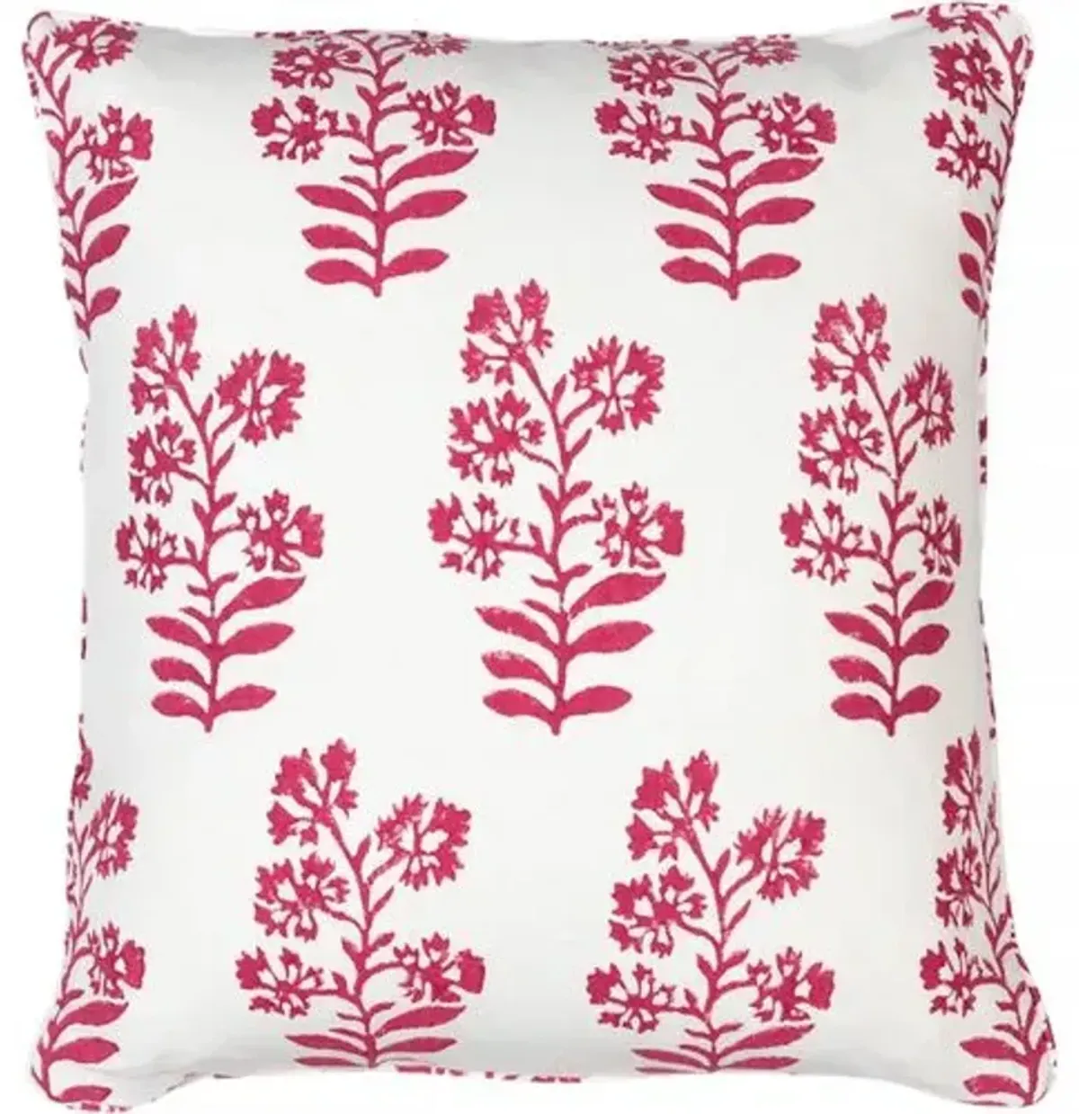 Wildflower Pillow - Fuchsia/White