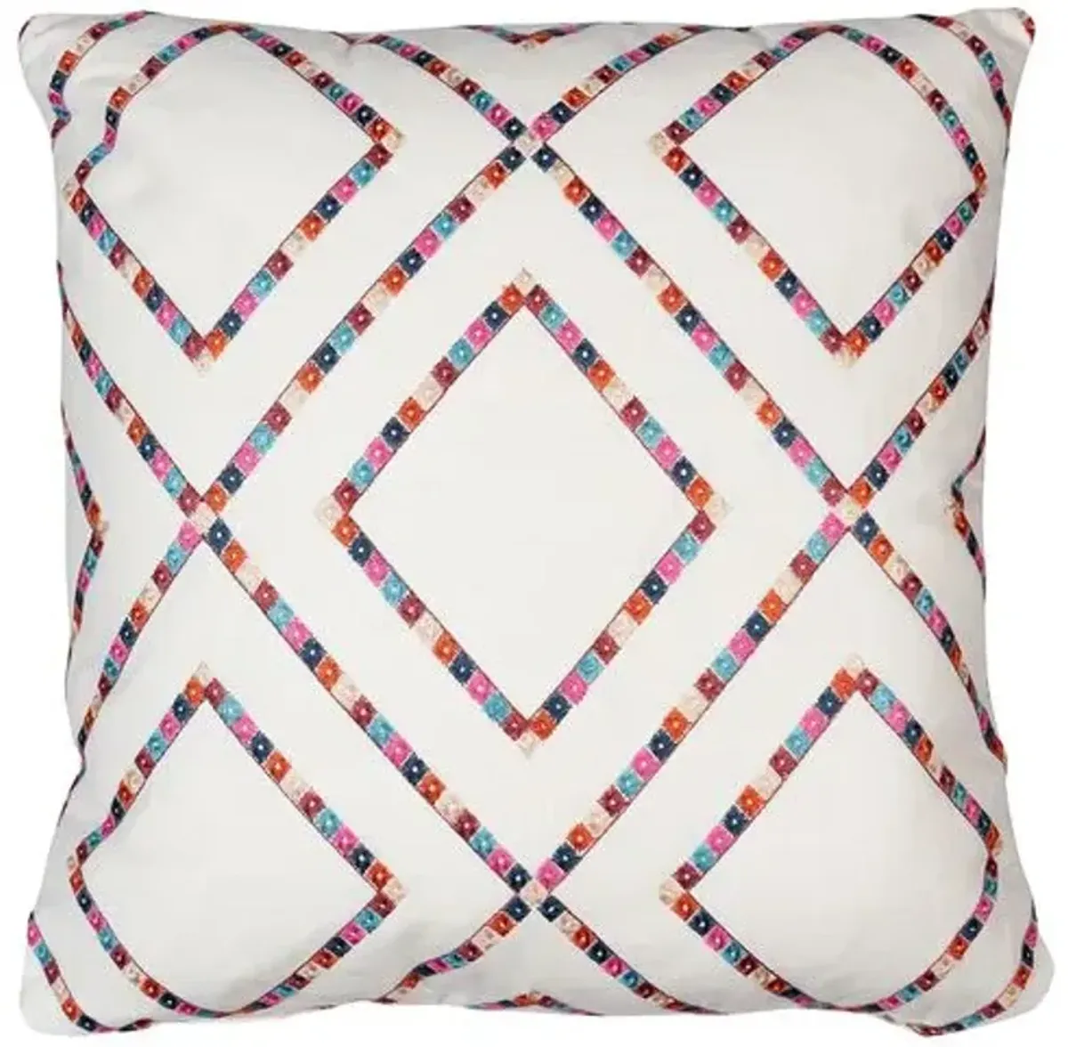 Amora Embroidered Pillow - Carnival