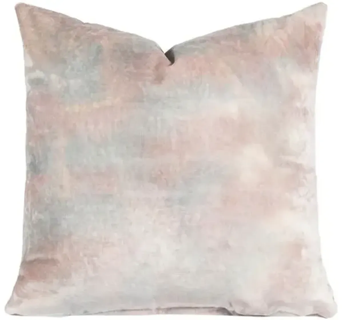 Lucia Watercolor Velvet Pillow - Blush