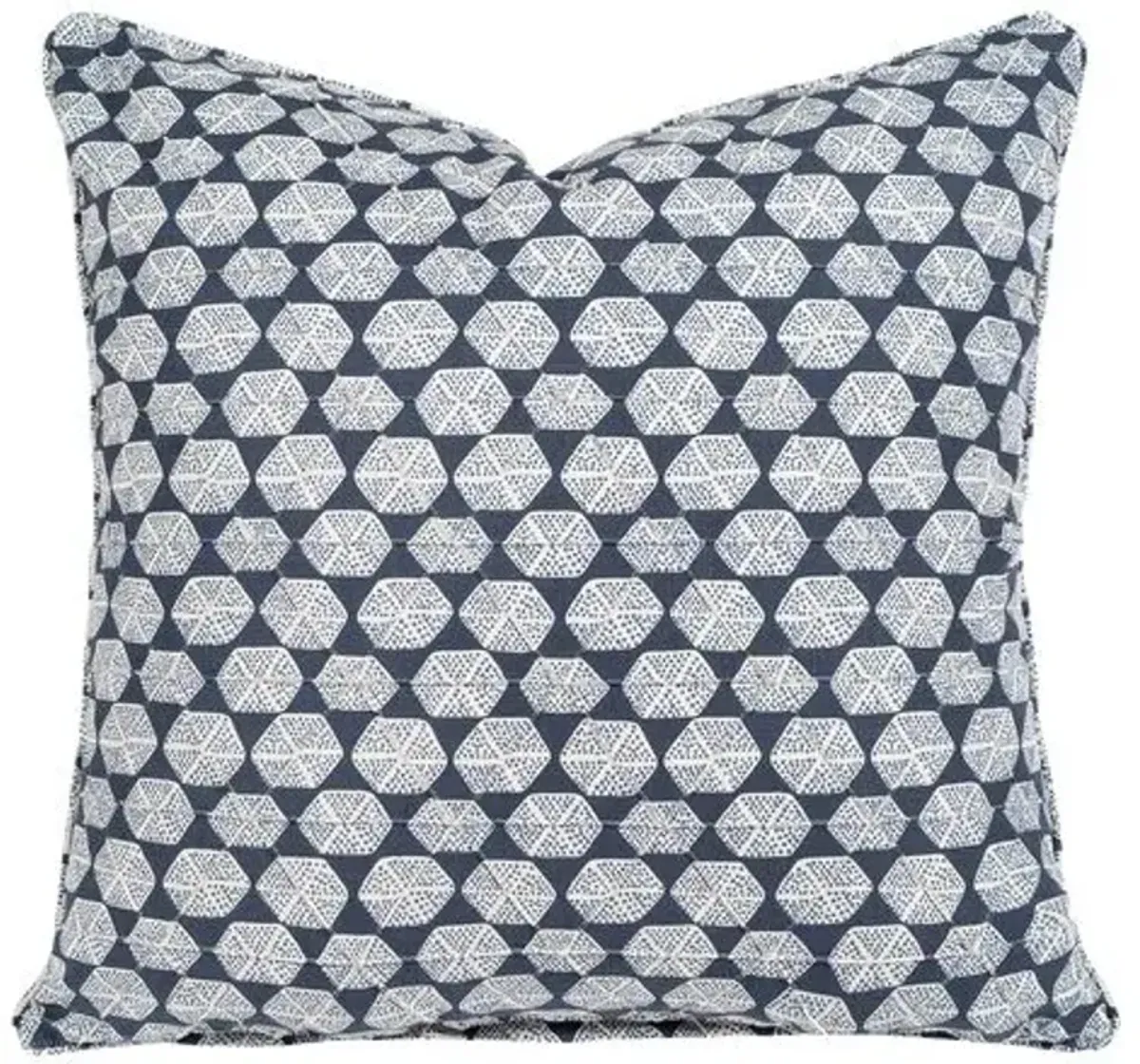 Caspian Cotton Pillow - Navy/White