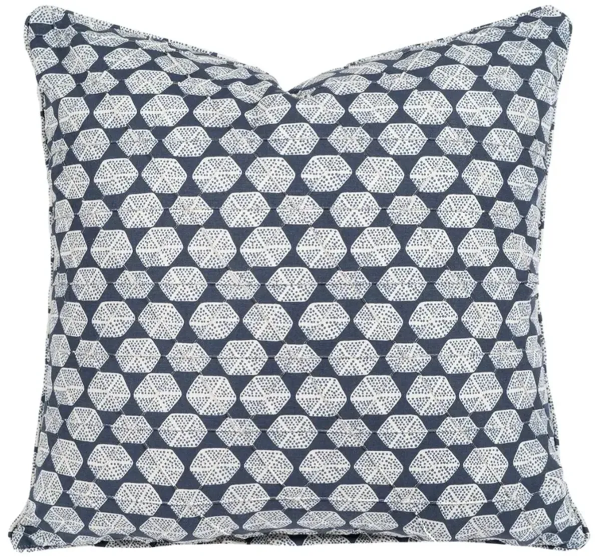 Caspian Cotton Pillow, Navy/White