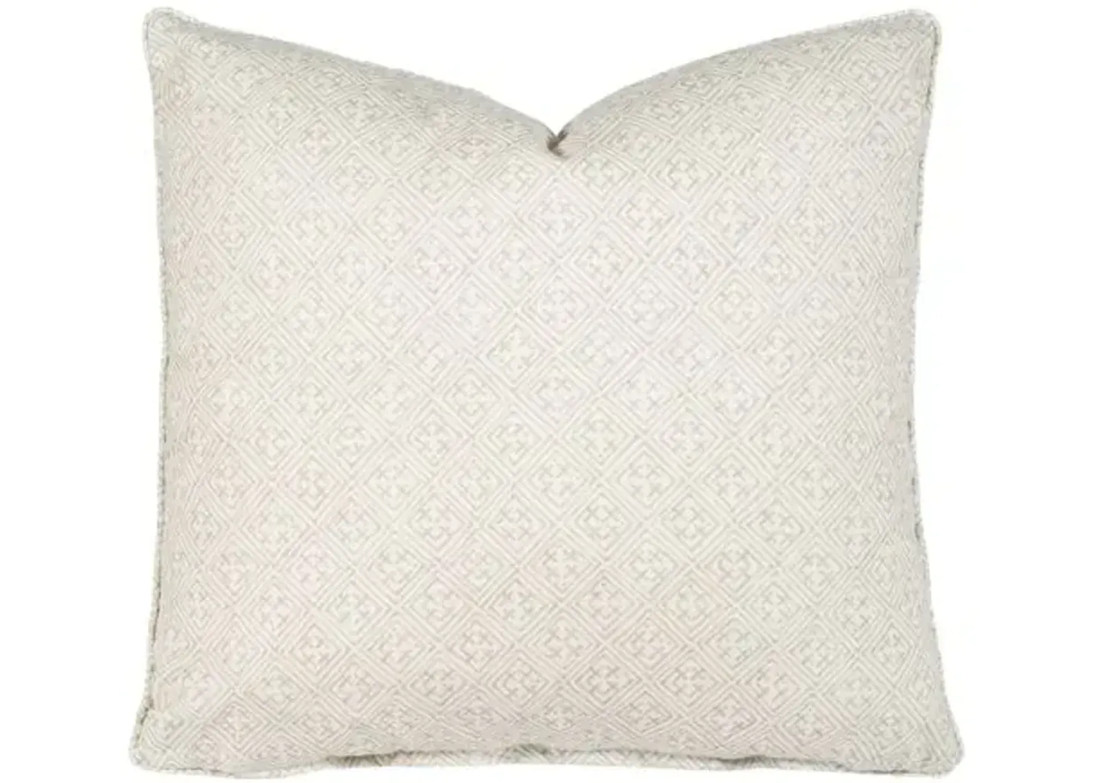 Skyla Squares Pillow - Ivory