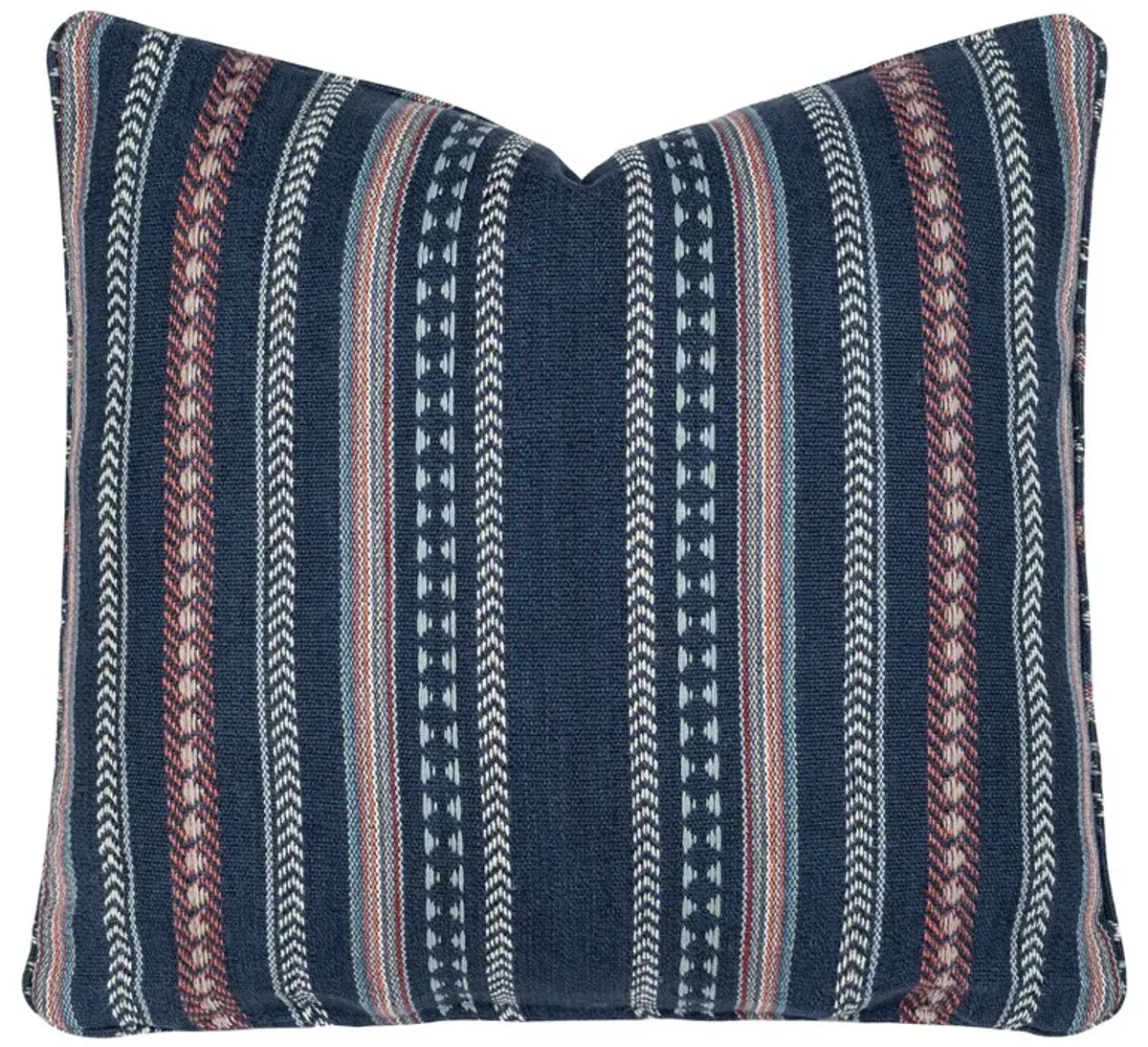 Bixby Racing Stripe Woven Pillow, Navy/Multi