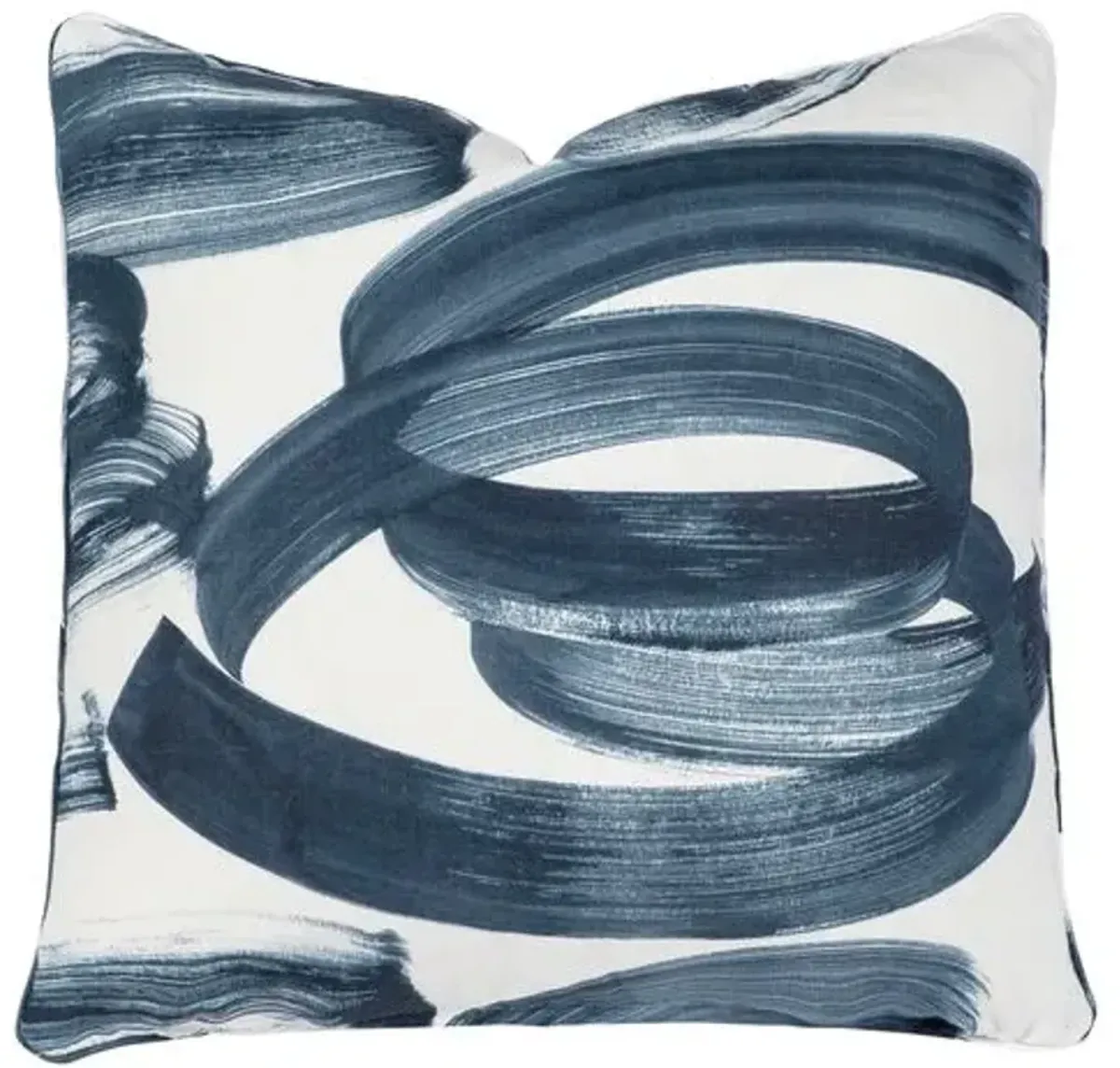 Hurley Swirl Print Linen Pillow - Indigo/White