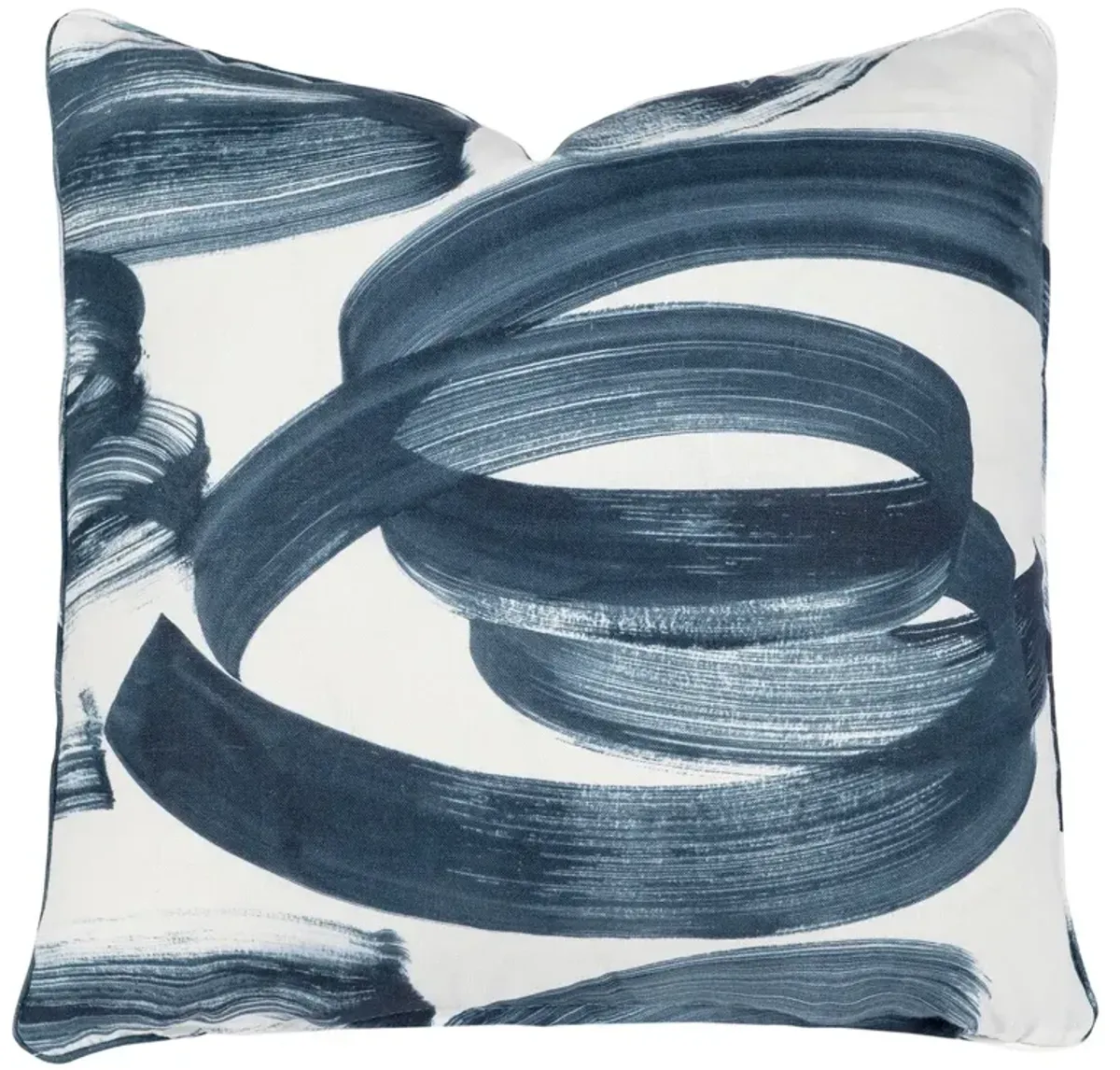 Hurley Swirl Print Linen Pillow, Indigo/White