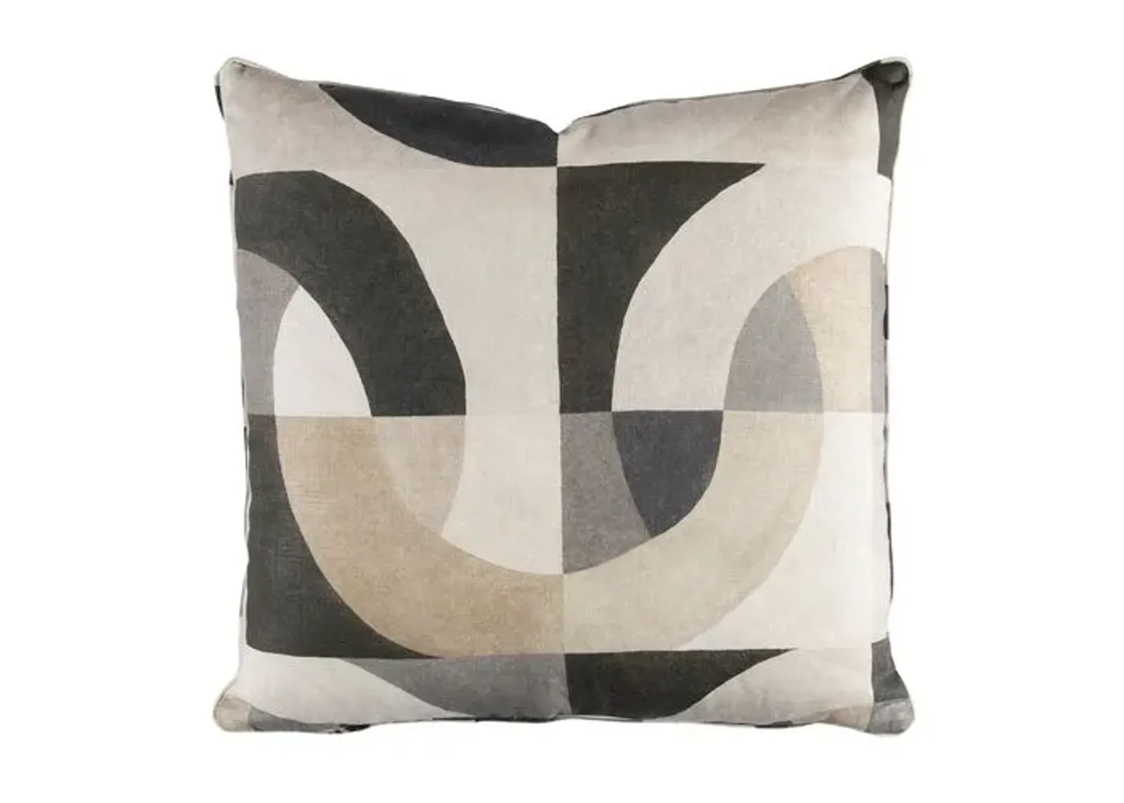 Fritzie Mod Linen Pillow - Onyx/Ivory