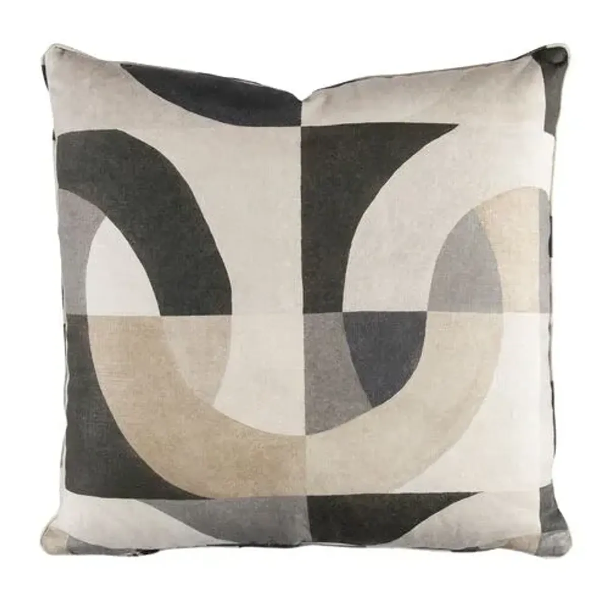 Fritzie Mod Linen Pillow - Onyx/Ivory