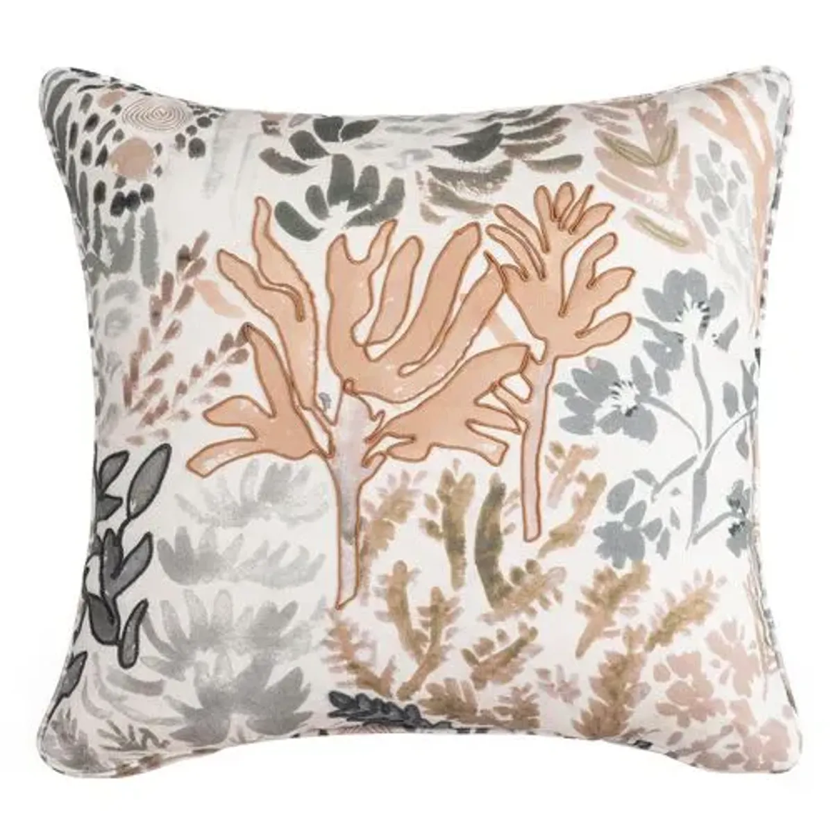 Marisol Garden Linen Pillow - River Rock