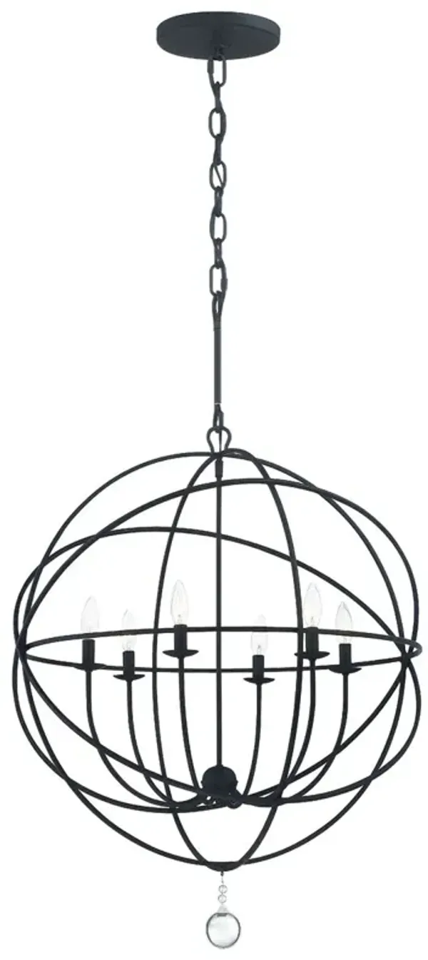 Solaris 6 Light Sphere Chandelier - Crystorama - Black