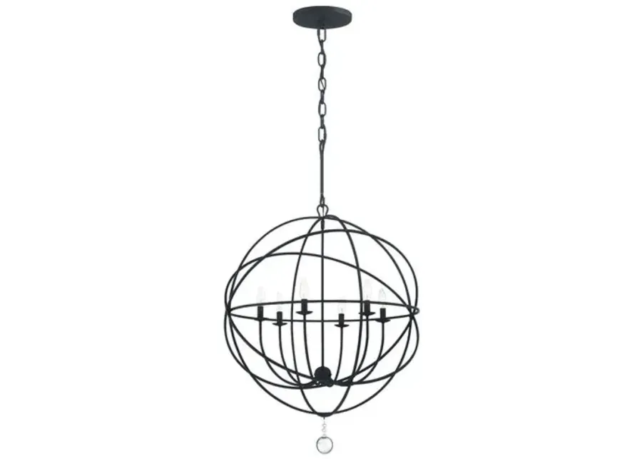 Solaris 6 Light Sphere Chandelier - Crystorama - Black