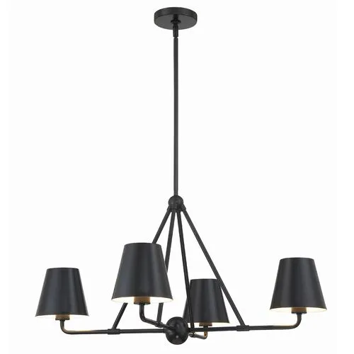 Xavier 4 Light Chandelier - Crystorama - Black