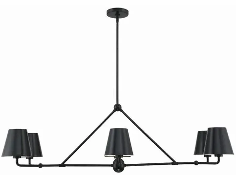 Xavier 6 Light Linear Chandelier - Crystorama - Black