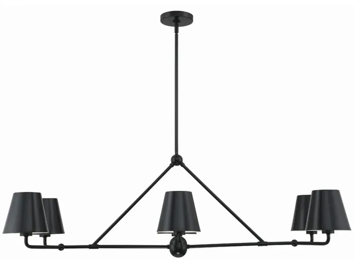 Xavier 6 Light Linear Chandelier - Crystorama - Black