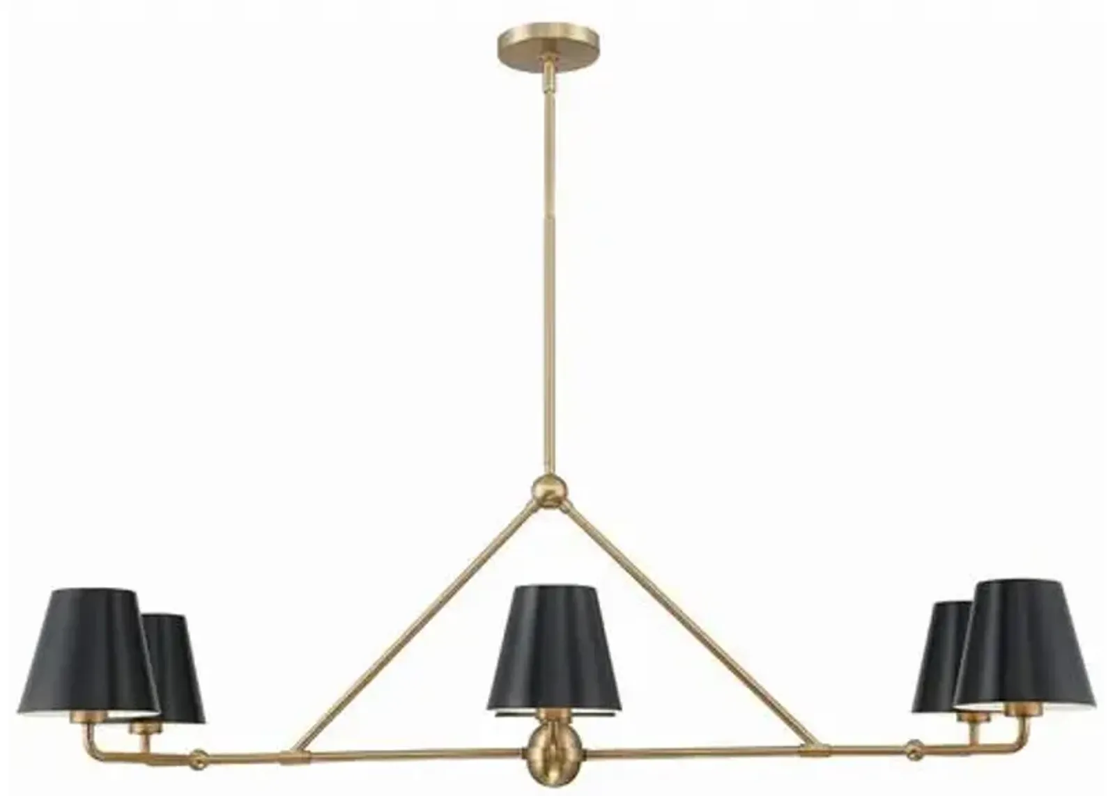 Xavier 6 Light Linear Chandelier - Crystorama - Gold