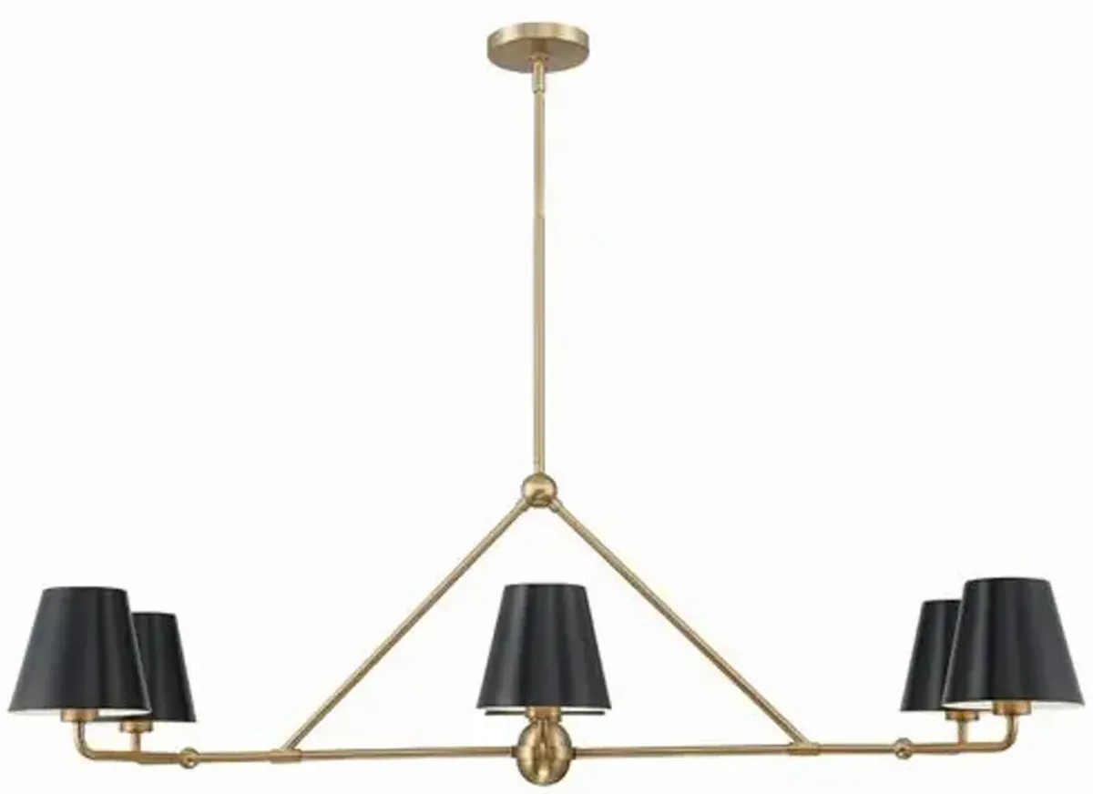 Xavier 6 Light Linear Chandelier - Crystorama - Gold