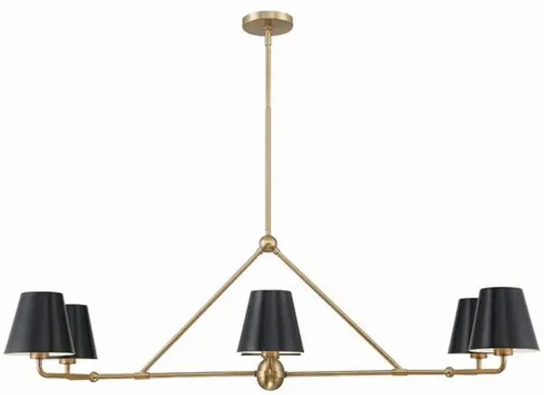 Xavier 6 Light Linear Chandelier - Crystorama - Gold