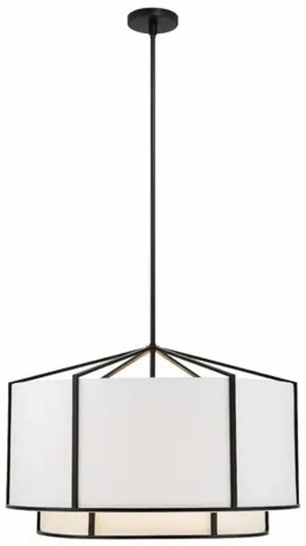 Carlyn 6 Light Chandelier - White/Black - Crystorama